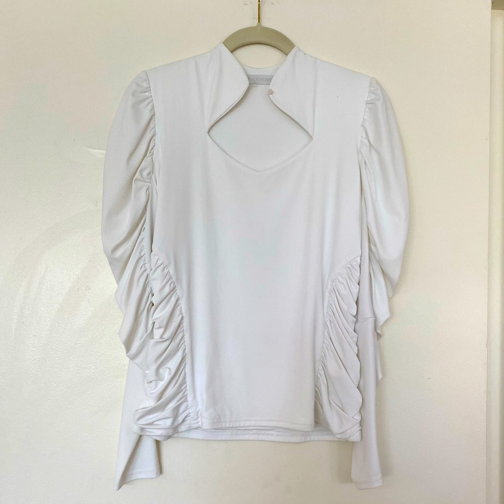Anne Fontaine Keyhole blouse with Balloon Sleeves